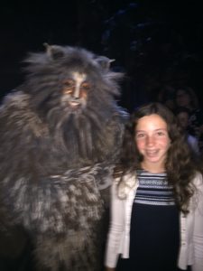 Old Deuteronomy (Quentin Earl Darrington) invites audience members on stage during intermission for a photo op. My 12-year-old granddaughter was happy to acc intermission. My 12-year old granddaughter was among the eager visitors. 